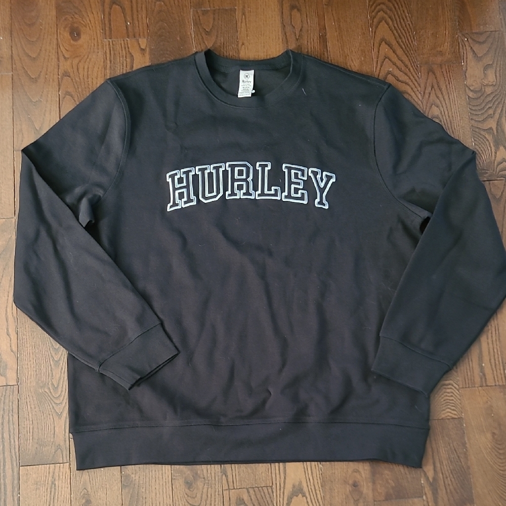 New Hurley Men's Black Crewneck Long Sleeve Sweater size XL